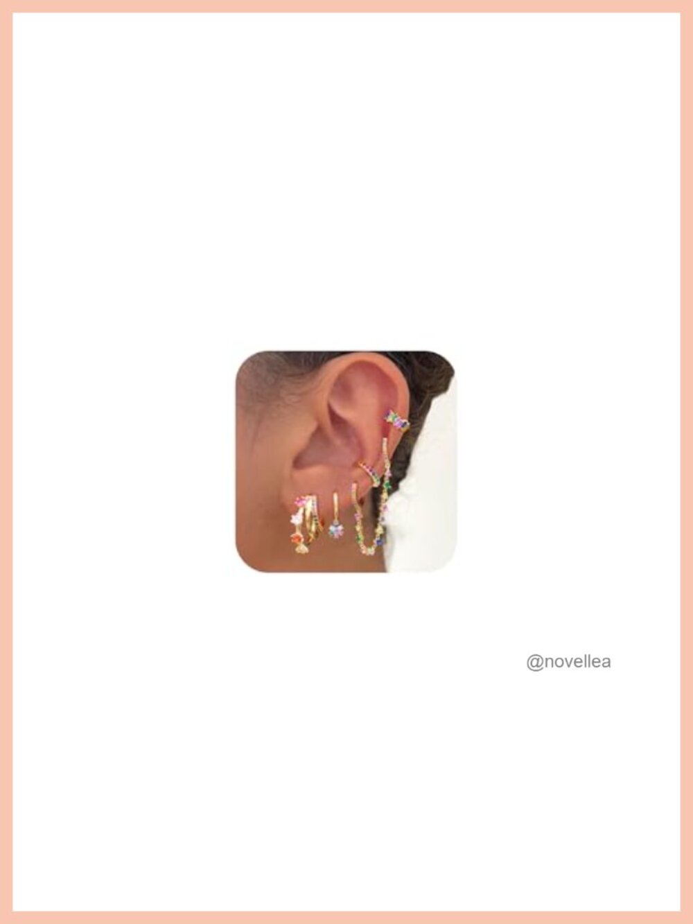 14K Gold Silver Zircon Colorful Earrings for Women Earring Stacks